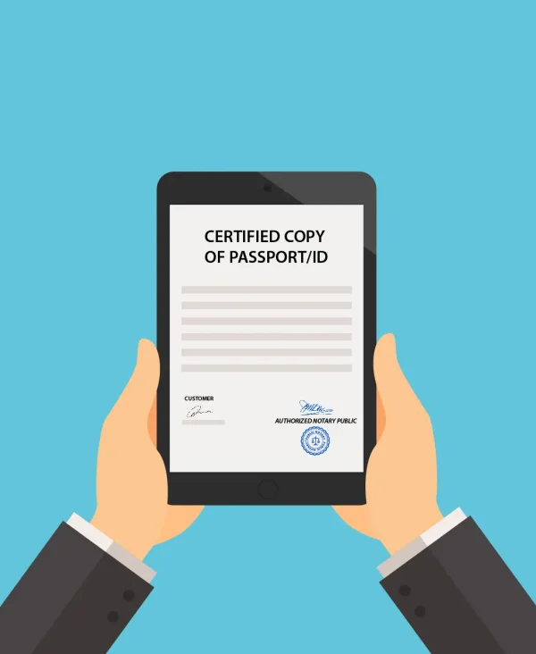 Certified copy of Passport/ID
